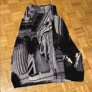 Orientique Artistic Black and Gray Sleeveless Dress/ tunic. NWOT